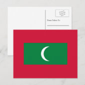 Maledivische vlag, vlag van de Malediven Briefkaart (Voorkant / Achterkant)