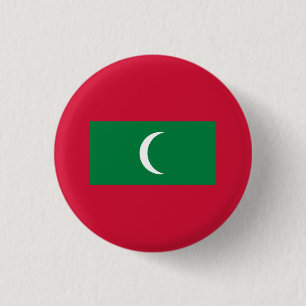Maledivische vlag, vlag van de Malediven Ronde Button 3,2 Cm