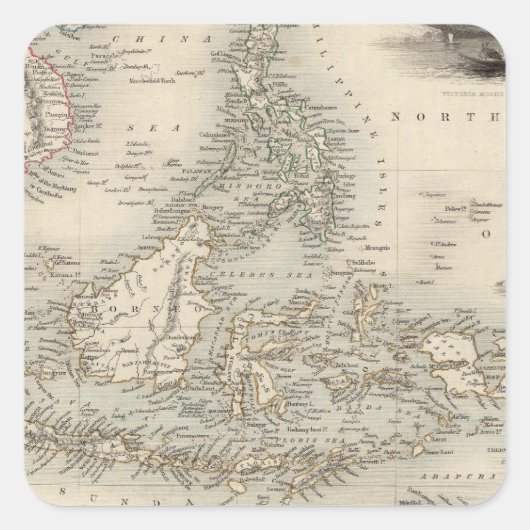 Maleis Archipel of Oost-India Vierkante Sticker (Voorkant)