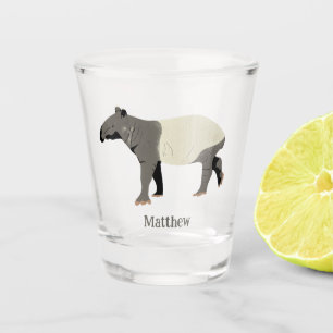 Maleise of Aziatische tapir geïllustreerd geperson Shot Glas