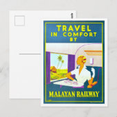  Maleise Spoorweg Reis Poster Briefkaart (Voorkant / Achterkant)