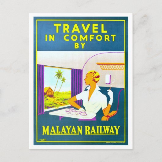  Maleise Spoorweg Reis Poster Briefkaart (Voorkant)