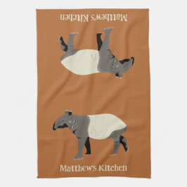 Maleise Tapir Aangepaste Kaneel Oranje Theedoek