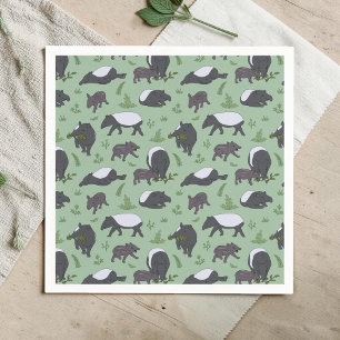 Maleise Tapir Groene Jungle Dierenpark Dier Servet