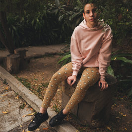 Maleise tapirs kaneel koper oranje patroon leggings