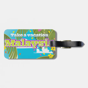 Maleisië cartoon reisposter-kunst. bagagelabel