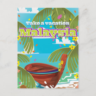 Maleisië cartoon reisposter-kunst. briefkaart