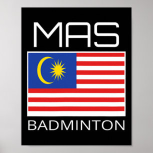 Maleisië Dominton Team Maleisische atleet Mas Flag Poster