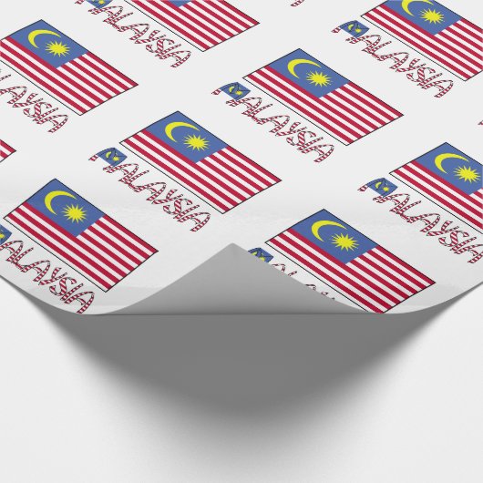 Maleisië en Maleisische vlag cadeau Cadeaupapier (Hoek)