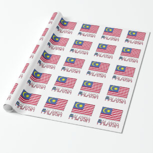 Maleisië en Maleisische vlag cadeau Cadeaupapier