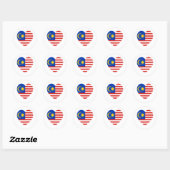 Maleisië Flag Heart Ronde Sticker (Vel)
