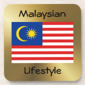 Maleisië Flag+Text Onderzetter (Voorkant)