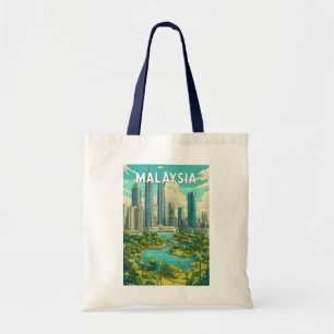 Maleisië Illustratie Reis Kunst Vintage Tote Bag