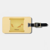  Maleisië Kaart Scroll Old World Travel Bagagelabel (Voorkant horizontaal)