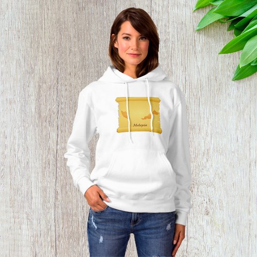  Maleisië Kaart Scroll Old World Travel Hoodie