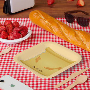  Maleisië Kaart Scroll Old World Travel Papieren Bordje