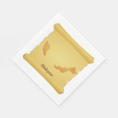 Maleisië Kaart Scroll Old World Travel Servet (Hoek)