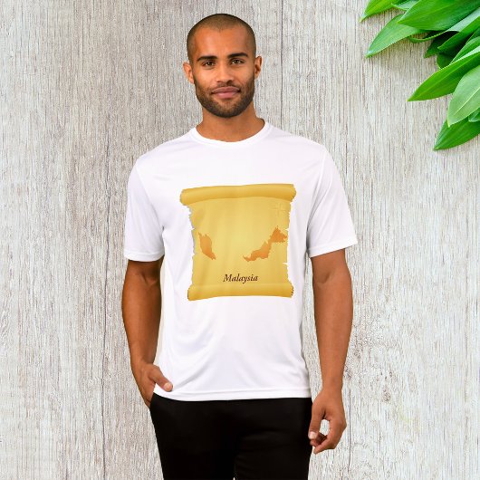  Maleisië Kaart Scroll Old World Travel T-shirt