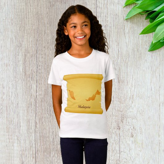  Maleisië Kaart Scroll Old World Travel T-shirt