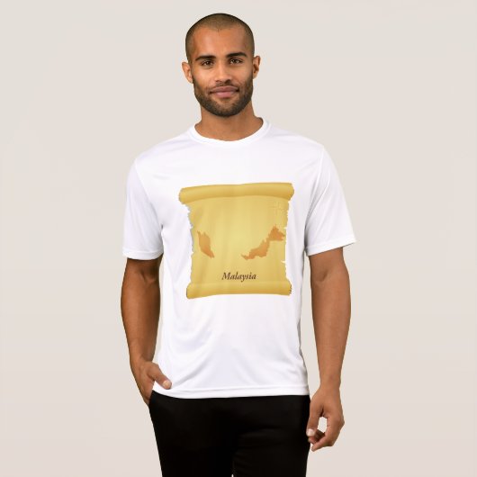  Maleisië Kaart Scroll Old World Travel T-shirt (Voorkant volledig)