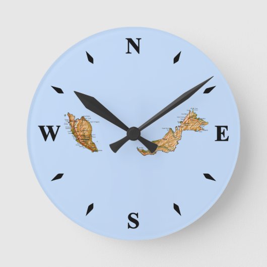 Maleisië-kaartklok Ronde Klok (Voorkant)