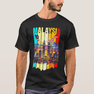 Maleisië Kuala Lumpur Maleisië Kleurrijke Skyline  T-shirt