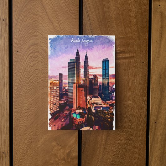 Maleisië Kuala Lumpur Skyline Briefkaart