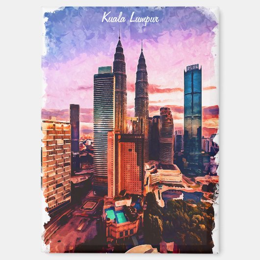 Maleisië Kuala Lumpur Skyline Magneet (Voorkant)