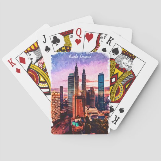 Maleisië Kuala Lumpur Skyline Pokerkaarten (Achterkant)