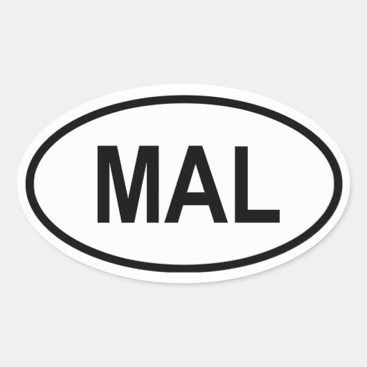 Maleisië "MAL" Ovale Sticker (Voorkant)