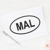 Maleisië "MAL" Ovale Sticker (Envelop)