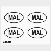Maleisië "MAL" Ovale Sticker (Vel)