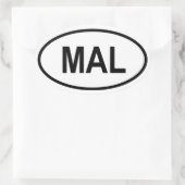 Maleisië "MAL" Ovale Sticker (Tas)