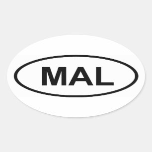 Maleisië "MAL" Ovale Sticker