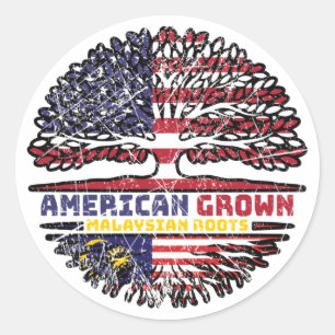 Maleisië Maleisische Amerikaanse Verenigde Staten Ronde Sticker