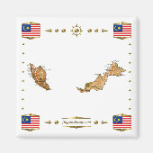 Maleisië Map + Flags Magnet (Voorkant)