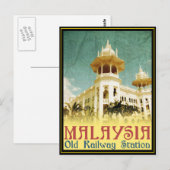 Maleisië Old Railway Station Briefkaart (Voorkant / Achterkant)