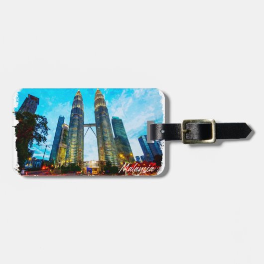 Maleisië Petronas Tower Skyline Bagagelabel (Voorkant horizontaal)