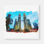 Maleisië Petronas Tower Skyline Magneet (Voorkant)