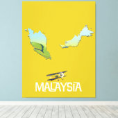 Maleisië Reisplattegrond Canvas Afdruk (Insitu (Houten vloer))