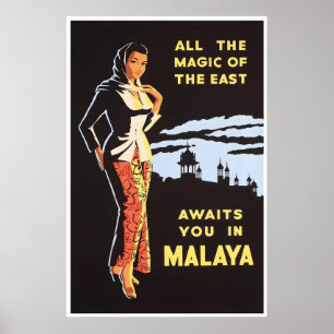 Maleisië Reisposter Malaya KunstprintA Poster