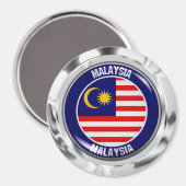 Maleisië Round Emblem Magneet (Voorkant / Achterkant)