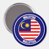 Maleisië Round Emblem Magneet (Voorkant / Achterkant)