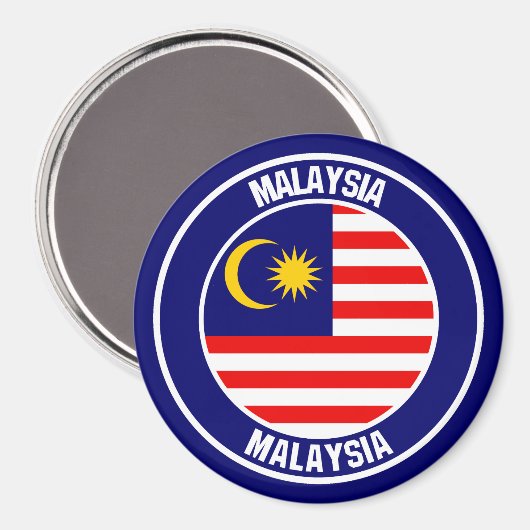 Maleisië Round Emblem Magneet (Voorkant / Achterkant)