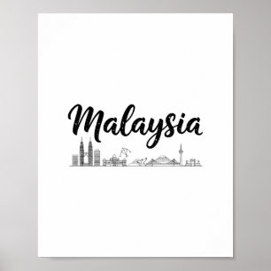 Maleisië Silhouette Reis Vakantie Outfits Poster