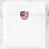 Maleisië Silver Shield Flag Vierkante Sticker (Tas)