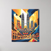 Maleisië Stad Abstracte geometrische Canvas Afdruk (Voorkant)