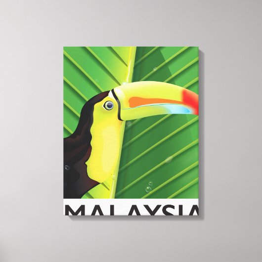 Maleisië Toekan reisposter Canvas Afdruk (Voorkant)