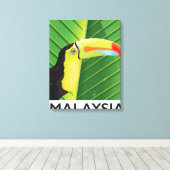 Maleisië Toekan reisposter Canvas Afdruk (Insitu (Houten vloer))