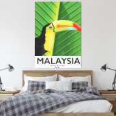 Maleisië Toucan-reisposter Canvas Afdruk (Insitu (Slaapkamer))